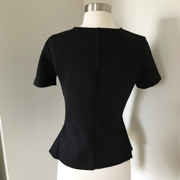 J.CREW Structured flutter-hem T-shirt, Black, XS - Picture 4 of 7